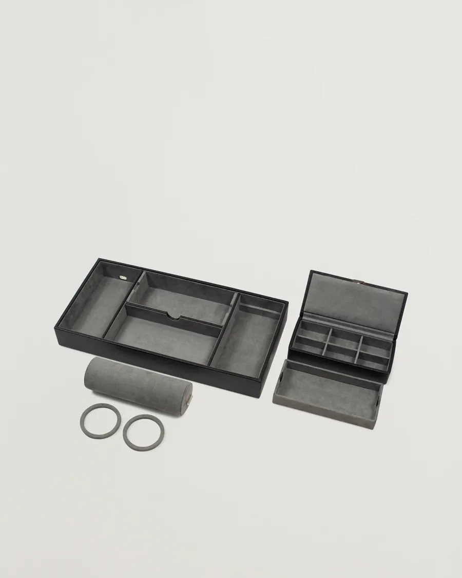 WOLF Howard Valet Tray with Cuff Black/Grey Pebble