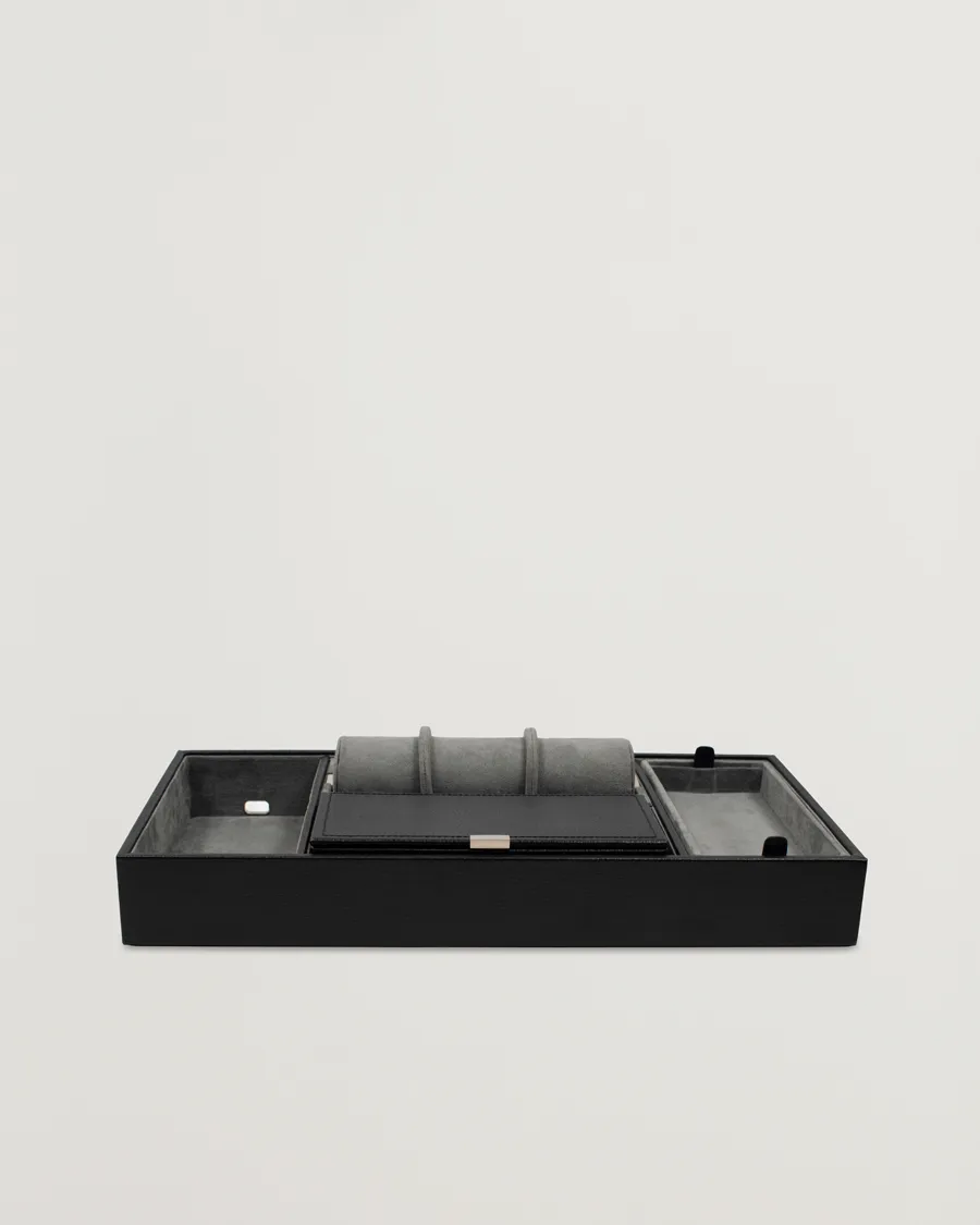 WOLF Howard Valet Tray with Cuff Black/Grey Pebble