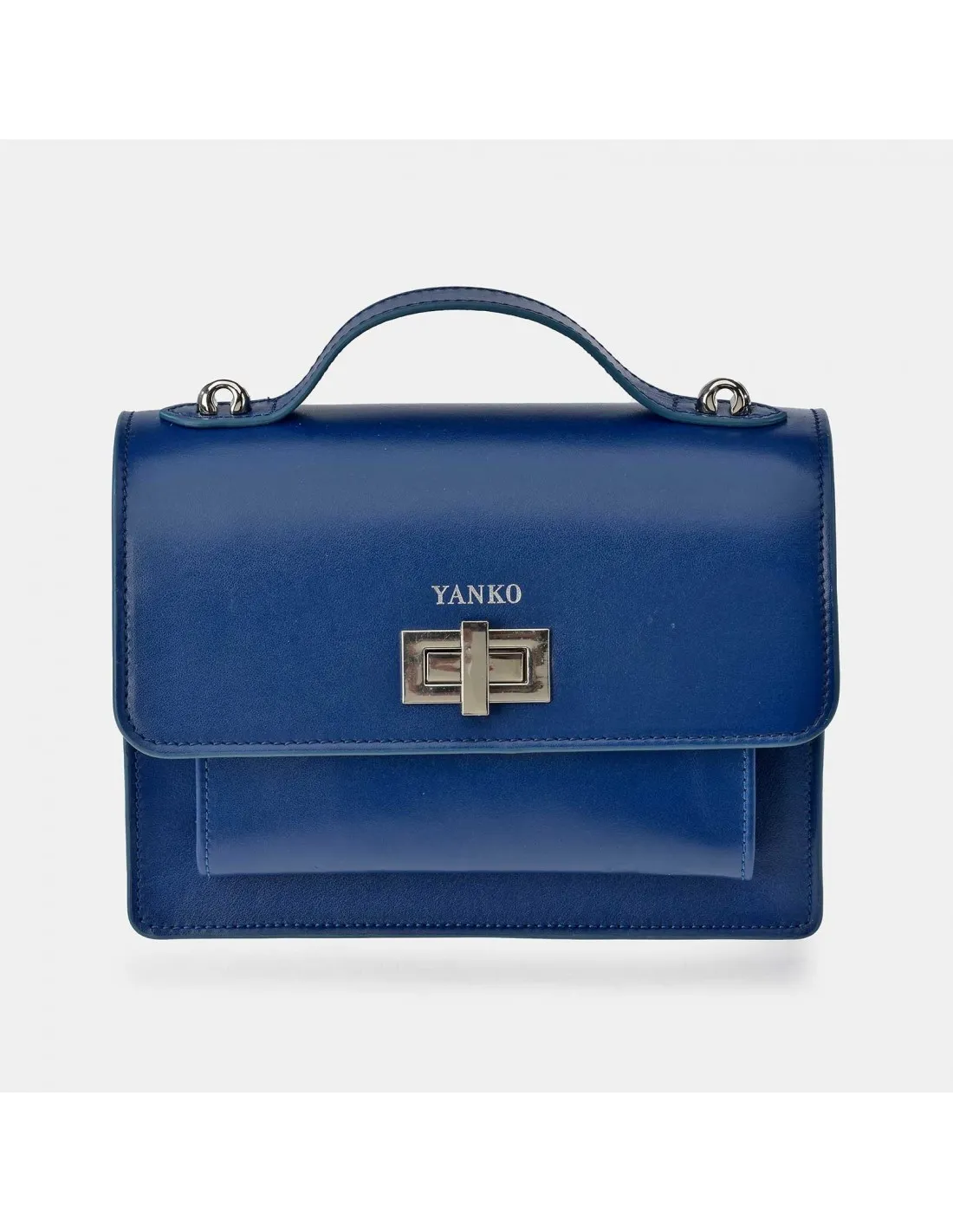 YANKO bolso bandolera con asa de mano para mujer piel lisa con solapa