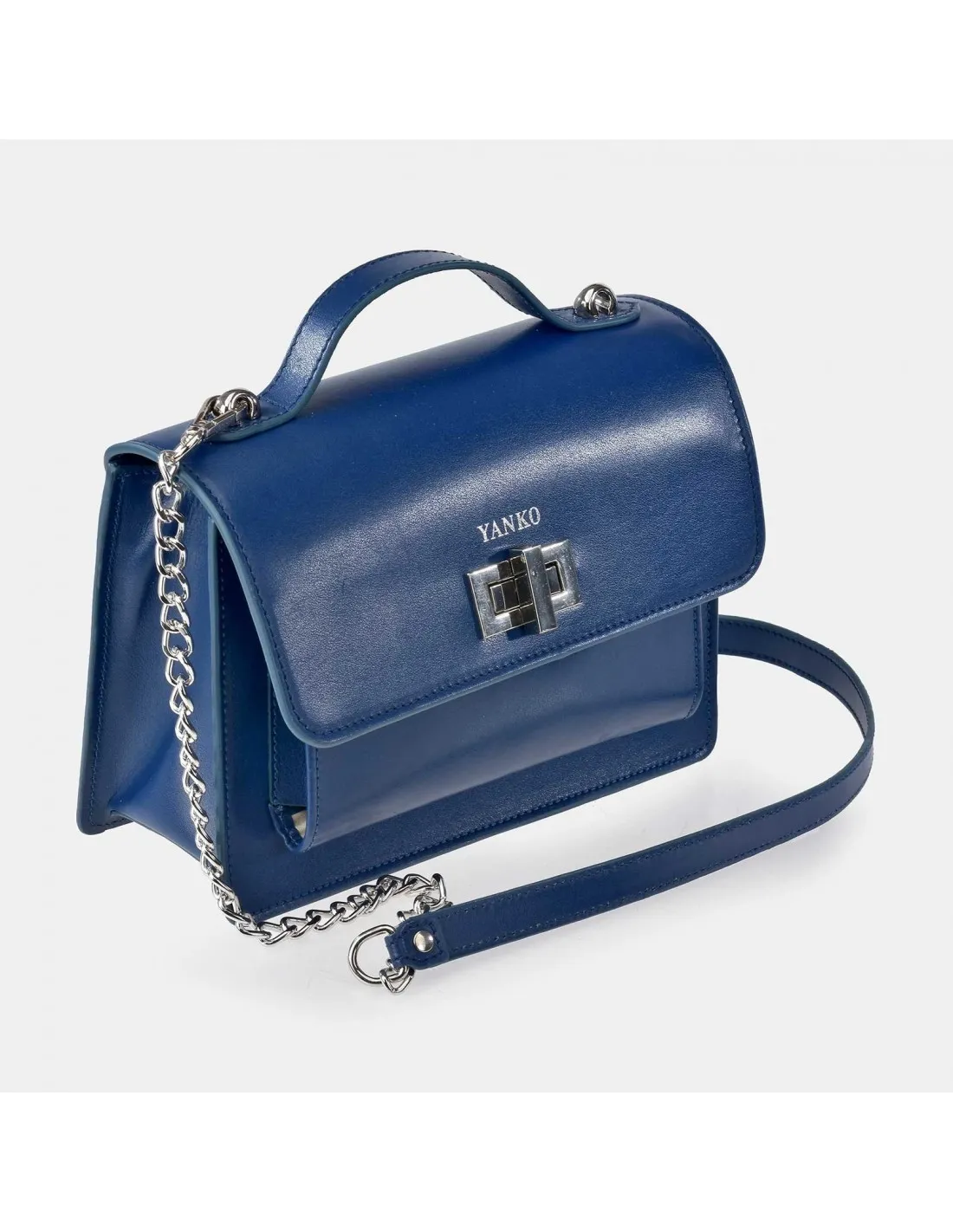 YANKO bolso bandolera con asa de mano para mujer piel lisa con solapa