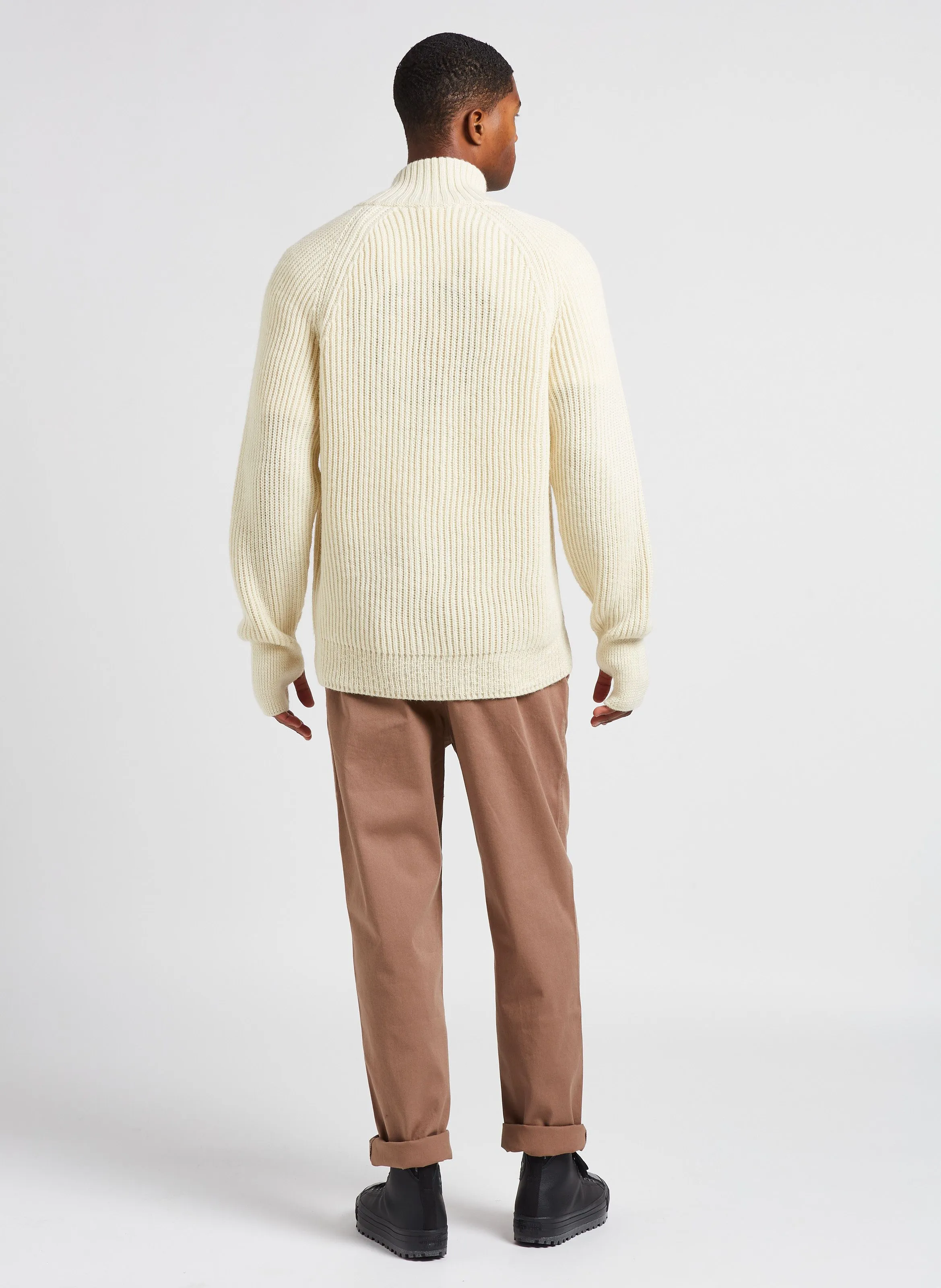 ZACE  PANTALóN RECTO DE MEZCLA DE ALGODóN EN BEIGE