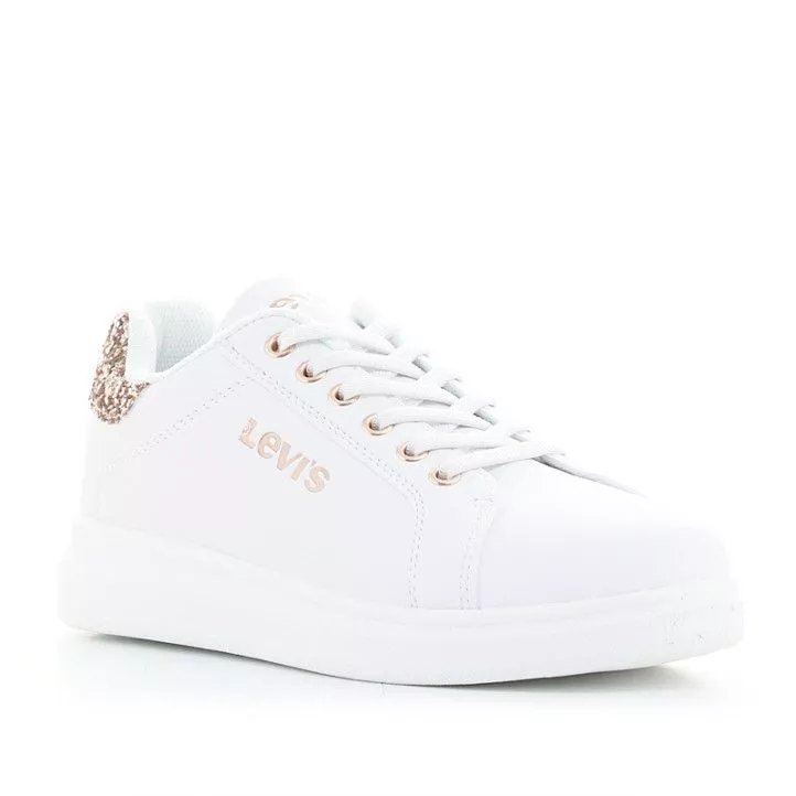 Zapatillas deporte LEVIS KIDS blancas con detalles de purpurina dorada