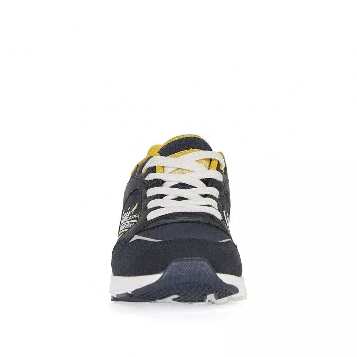 Zapatillas deporte Lois azules con cordones en blanco y detalles en amarillo