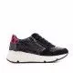 Zapatillas deporte QUETS! negras con parte trasera rosa