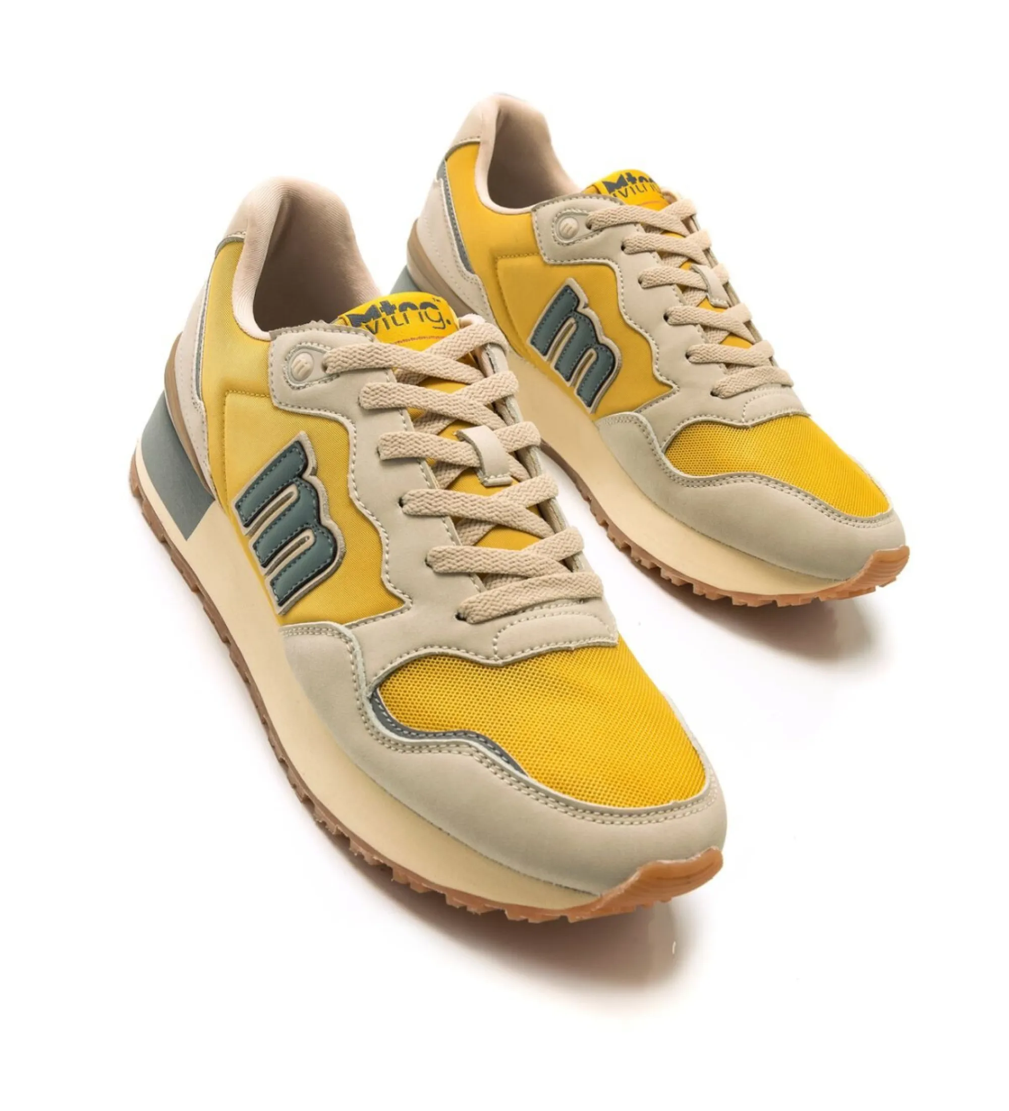 Zapatillas deportivas estilo running mostaza