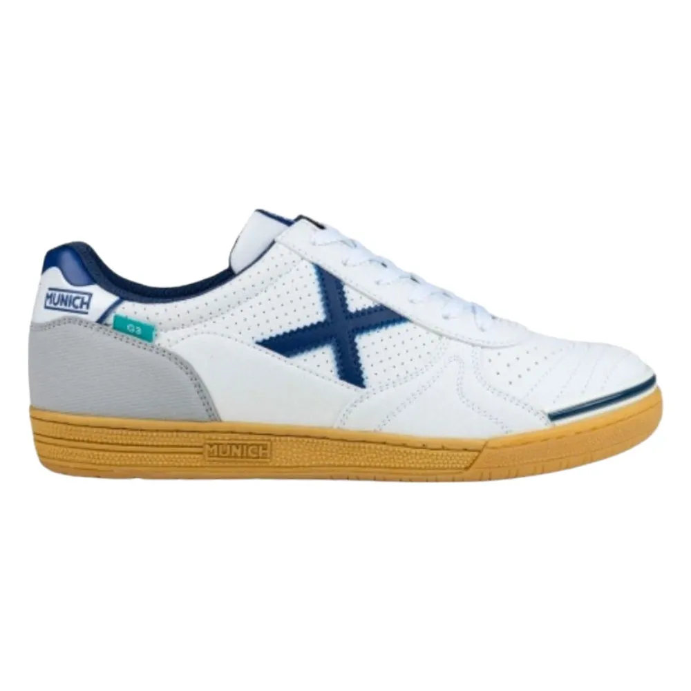 ZAPATILLAS MUNICH G3 PROFIT 423 BLANCO AZUL CARAMELO 3111423 FUTBOL SALA