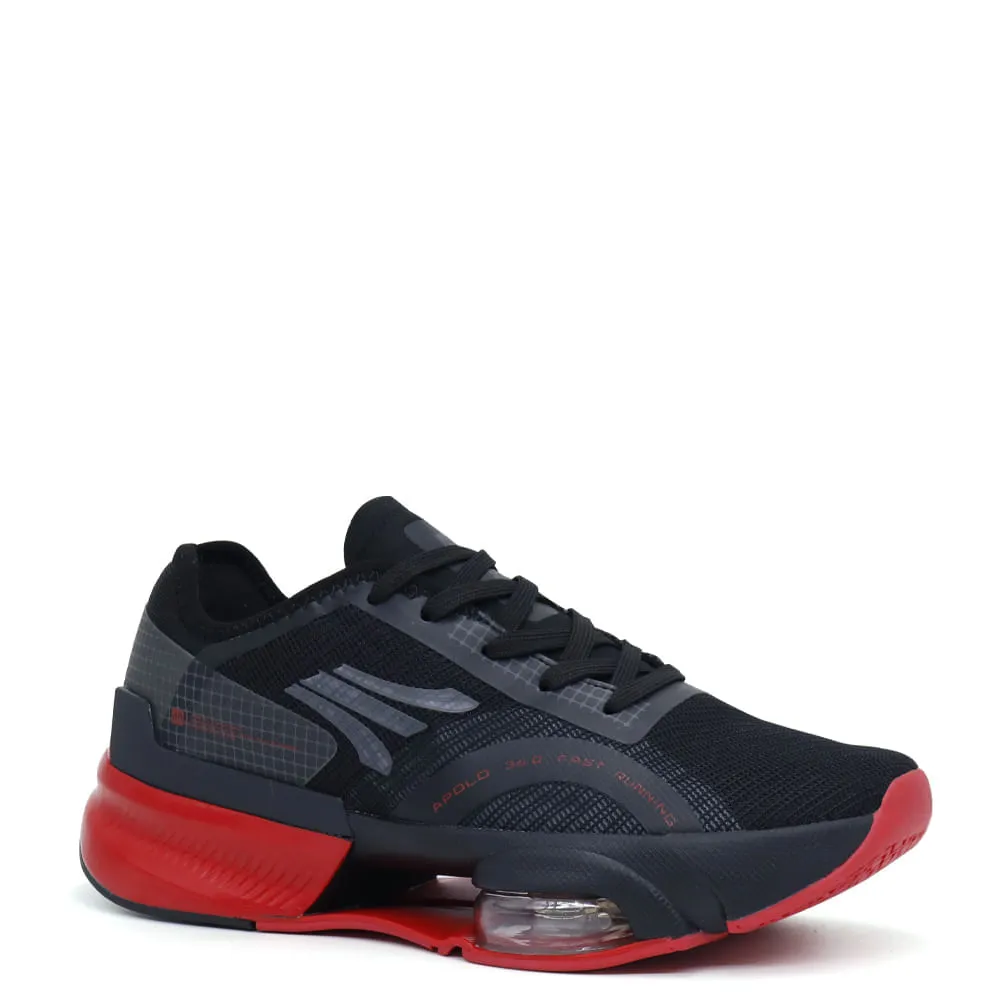 ZAPATILLAS RUNNING HOMBRE APOLO AH2348 NEGRO ROJO