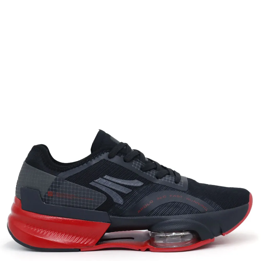 ZAPATILLAS RUNNING HOMBRE APOLO AH2348 NEGRO ROJO