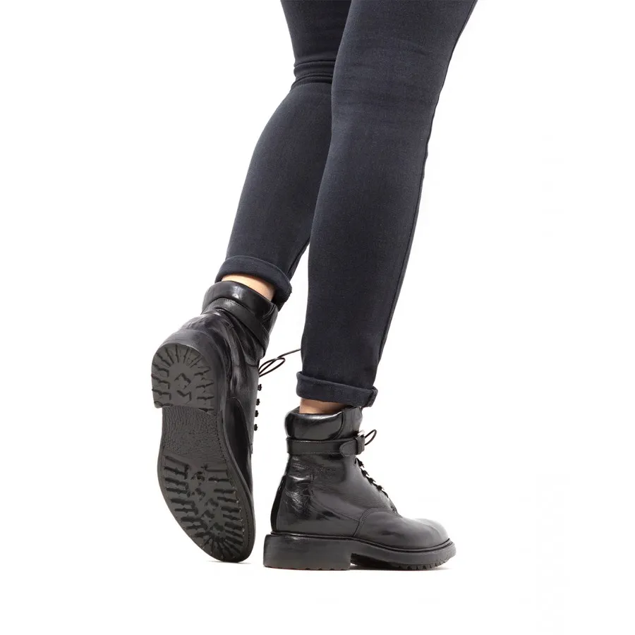 Zapatos Botas Mujer PREVENTI Concetta Negro Cuero Negro