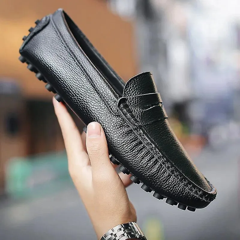 Zapatos De Cuero Genuino De Hombre Marca De Lujo Mocasines Casuales Italianos Mocasines Transpirable Slip On Zapatos Náuticos Ne