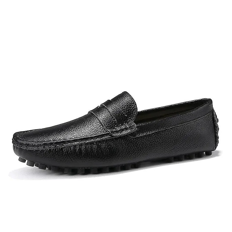 Zapatos De Cuero Genuino De Hombre Marca De Lujo Mocasines Casuales Italianos Mocasines Transpirable Slip On Zapatos Náuticos Ne