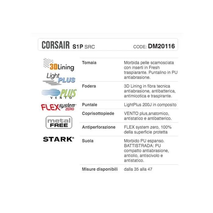 Zapatos de seguridad Aimont Corsair S1P SRC