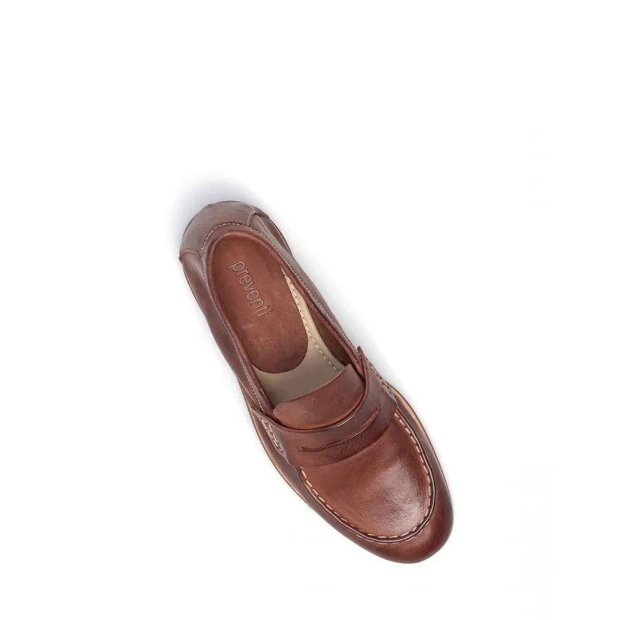 Zapatos Mocasines Hombres PREVENTI Ascanio Mexico Ruggine Cuero Marron