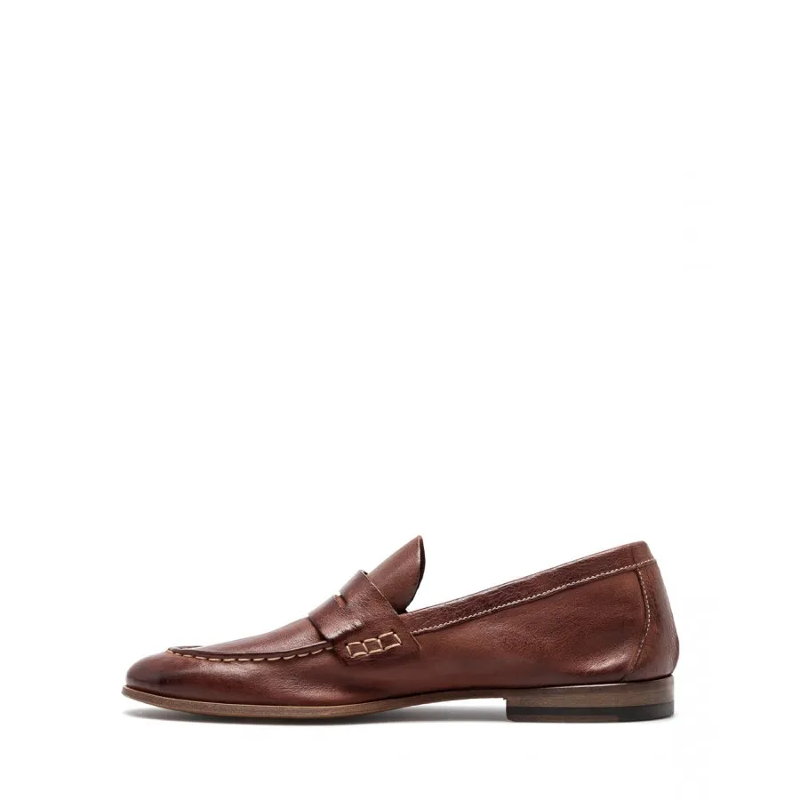 Zapatos Mocasines Hombres PREVENTI Ascanio Mexico Ruggine Cuero Marron