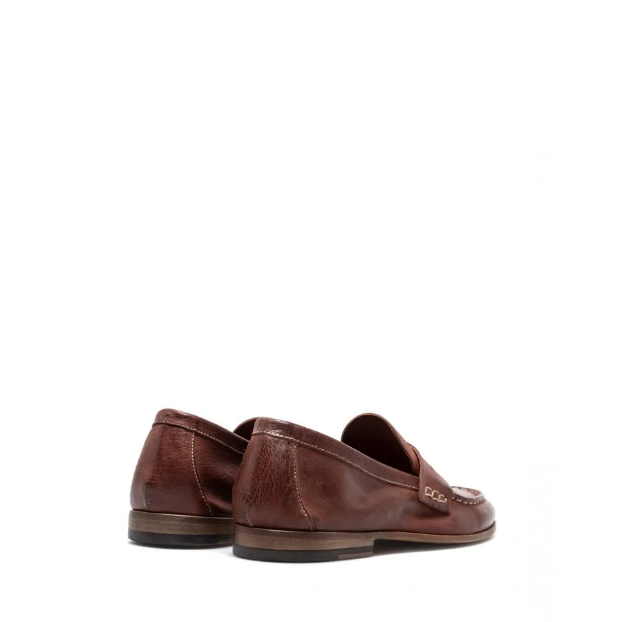 Zapatos Mocasines Hombres PREVENTI Ascanio Mexico Ruggine Cuero Marron