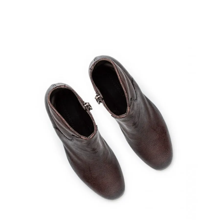Zapatos Mujeres Botines PANTANETTI 14704H Texture Moka Cuero Marron