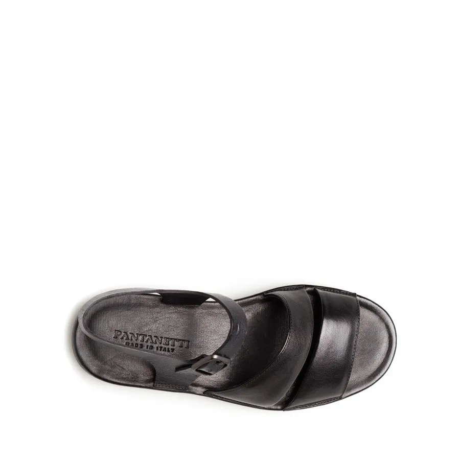 Zapatos Sandalia Mujer PANTANETTI 14151D Jade Nero Cuero Negro