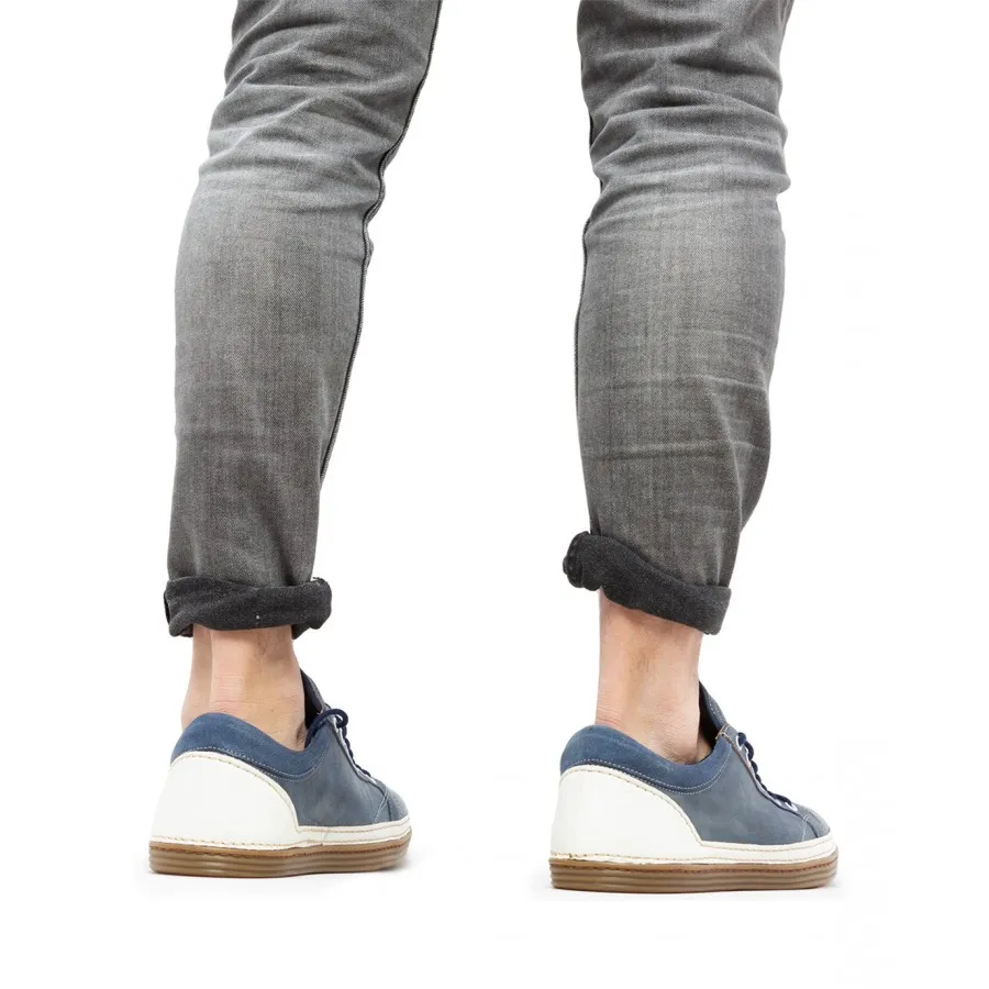 Zapatos Sneakers Hombres PREVENTI Mattias Cav Tin Blu Cuero Azul