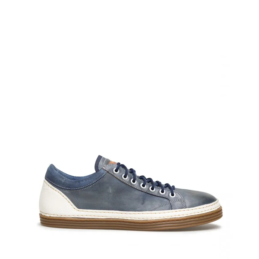 Zapatos Sneakers Hombres PREVENTI Mattias Cav Tin Blu Cuero Azul