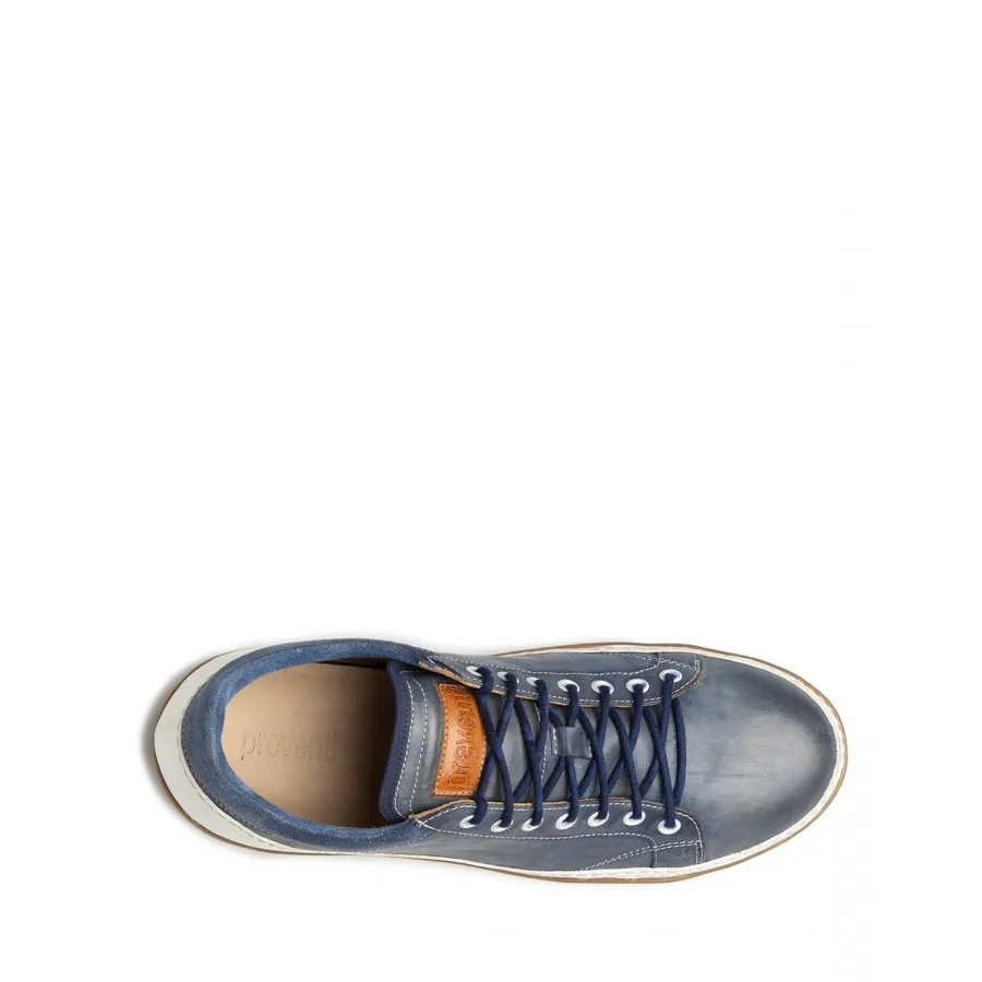 Zapatos Sneakers Hombres PREVENTI Mattias Cav Tin Blu Cuero Azul