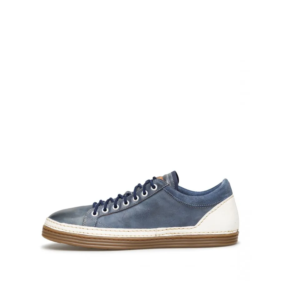 Zapatos Sneakers Hombres PREVENTI Mattias Cav Tin Blu Cuero Azul
